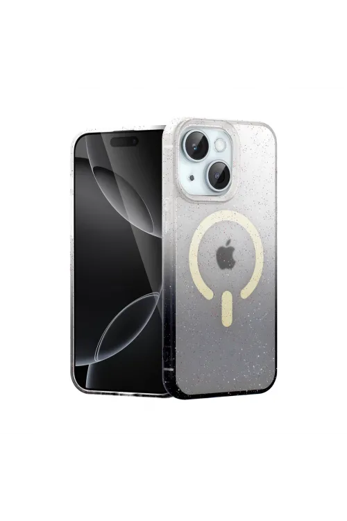 Apple İphone 14 Pummel Shiny Magsafe Kapak - Siyah