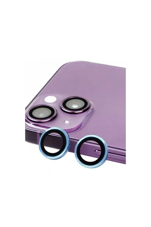 Apple İphone 14 Raze Metal Kamera Lens - Mavi