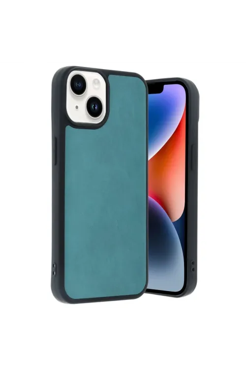 Apple İphone 15 Kılıf Aras Deri Kapak - Açık Yeşil