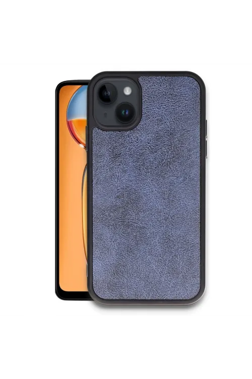 Apple İphone 15 Kılıf Aras Deri Kapak - Lacivert