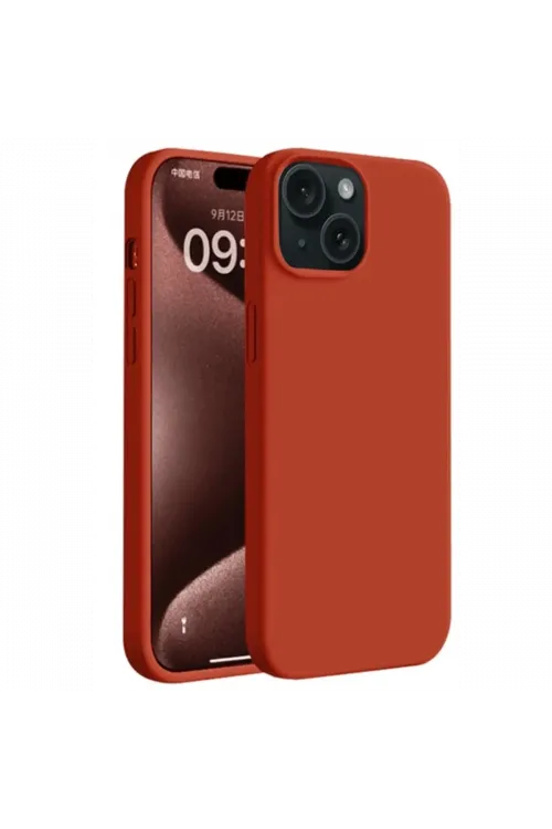 Apple iPhone 15 Kılıf First Silikon - Kırmızı