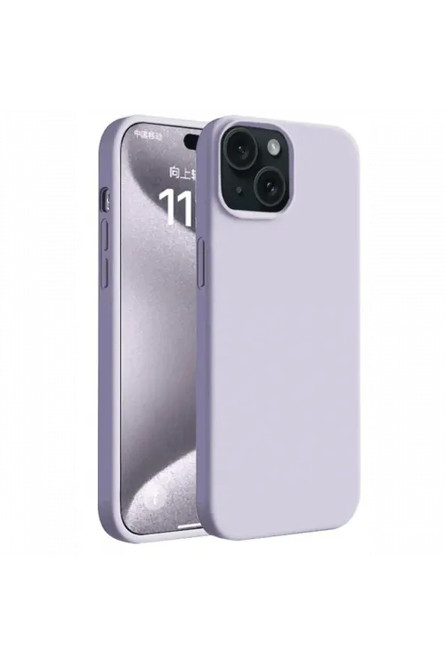 Apple iPhone 15 Kılıf First Silikon - Lila
