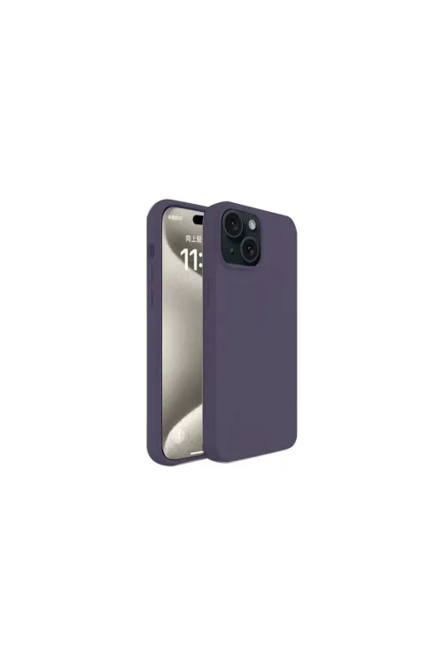 Apple İphone 15 Kılıf First Silikon - Mürdüm