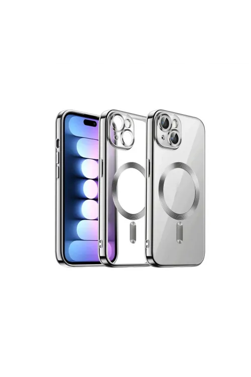 Apple İphone 15 Kılıf Kross Magneticsafe Kapak - Gümüş