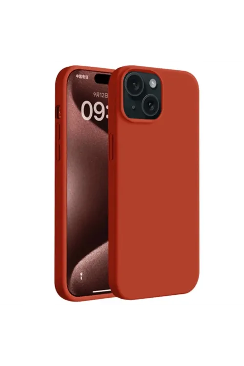 Apple İphone 15 Plus Kılıf First Silikon - Kırmızı