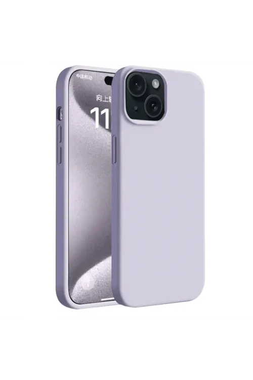 Apple İphone 15 Plus Kılıf First Silikon - Lila