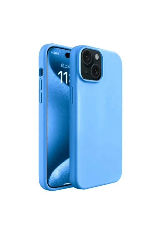 Apple İphone 15 Plus Kılıf First Silikon - Mavi