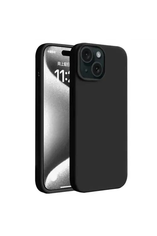 Apple İphone 15 Plus Kılıf First Silikon - Siyah