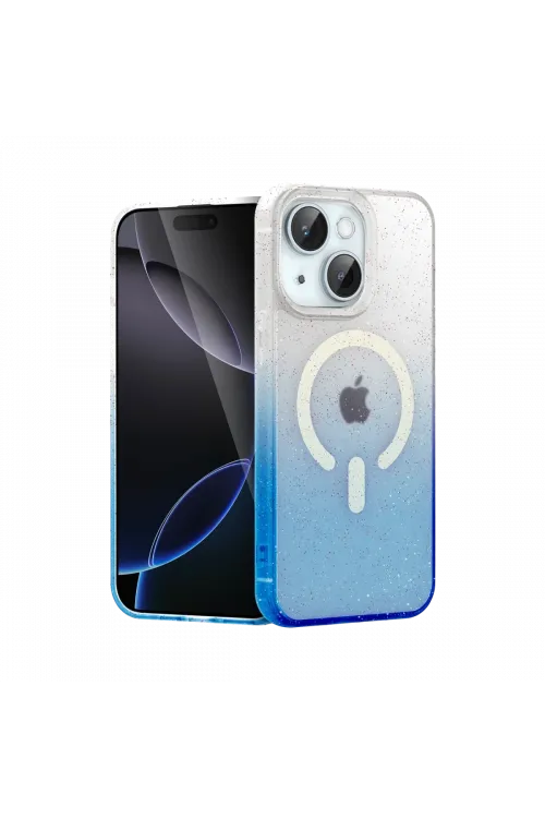 Apple iPhone 15 Plus Pummel Shiny Magsafe Kapak - Mavi
