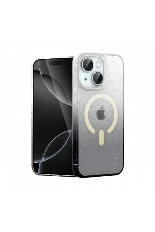 Apple iPhone 15 Plus Pummel Shiny Magsafe Kapak - Siyah