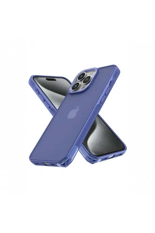 Apple iPhone 15 Pro Kılıf Elegant Kapak - Açık Mavi