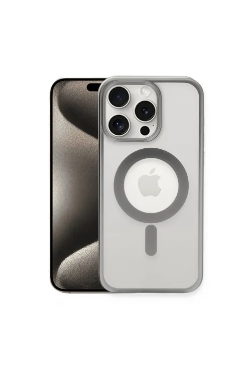 Apple İphone 15 Pro Kılıf Erozi Magsafe Kapak - Gümüş