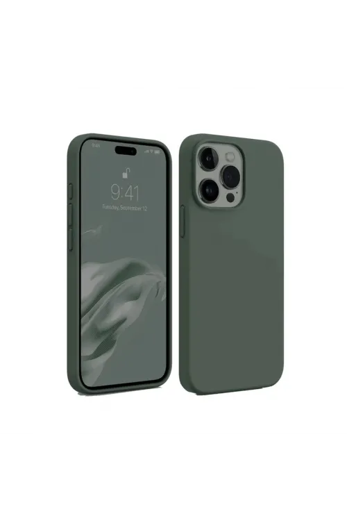 Apple İphone 15 Pro Kılıf First Silikon - Koyu Yeşil