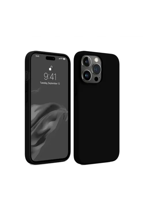 Apple İphone 15 Pro Kılıf First Silikon - Siyah