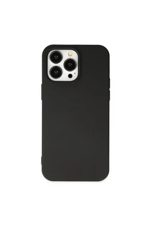 Apple İphone 15 Pro Kılıf Nano İçi Kadife Silikon - Siyah