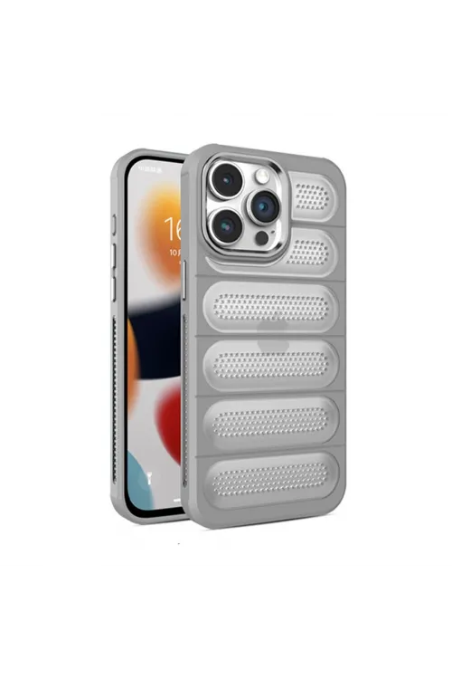 Apple İphone 15 Pro Max Kılıf Airmax Silikon Kapak - Titan Gri