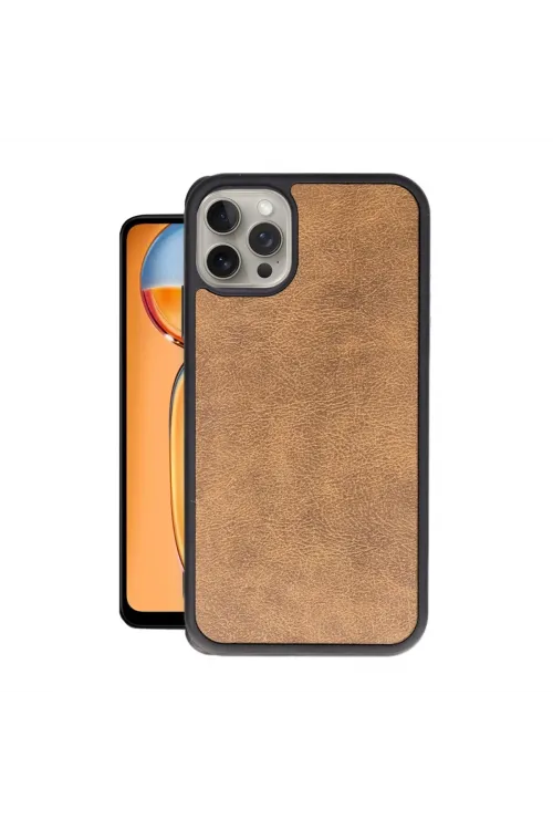 Apple İphone 15 Pro Max Kılıf Aras Deri Kapak - Taba