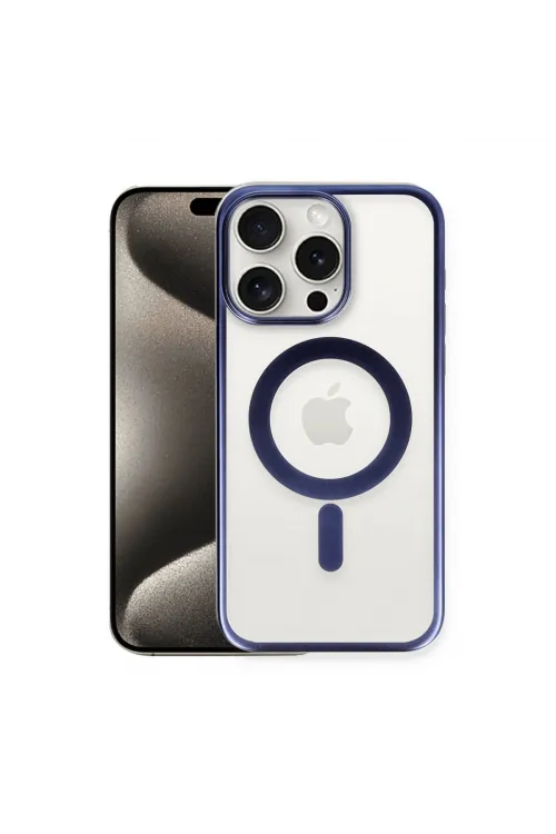 Apple İphone 15 Pro Max Kılıf Erozi Magsafe Kapak - Lacivert