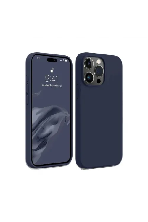 Apple İphone 15 Pro Max Kılıf First Silikon - Lacivert
