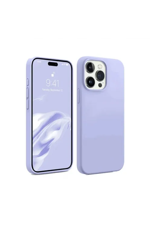 Apple İphone 15 Pro Max Kılıf First Silikon - Lila