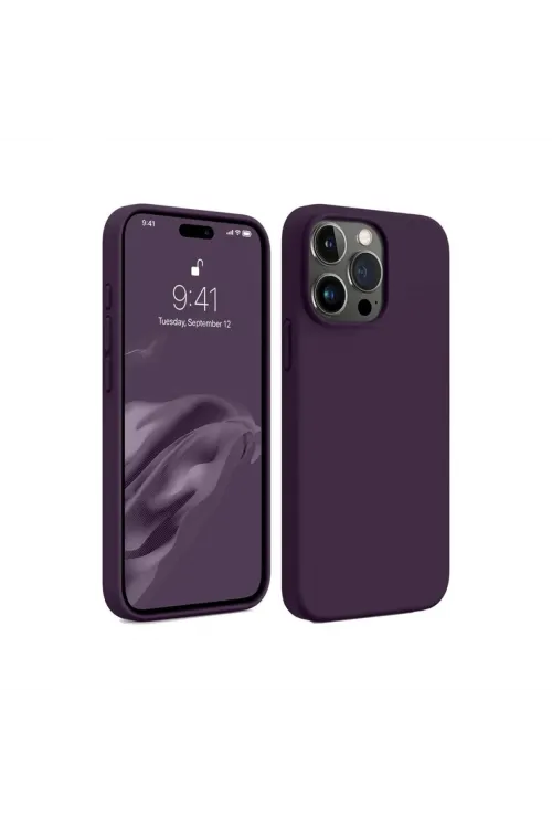 Apple İphone 15 Pro Max Kılıf First Silikon - Mürdüm