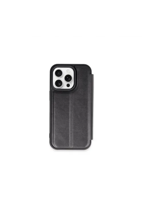 Apple İphone 15 Pro Max Kılıf Flip Cover - Siyah