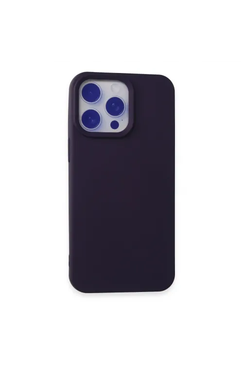 Apple İphone 15 Pro Max Kılıf Nano İçi Kadife Silikon - Mor