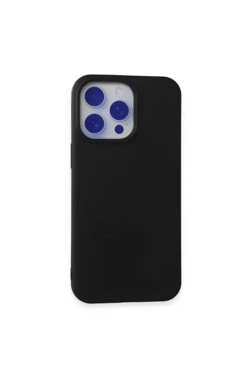 Apple İphone 15 Pro Max Kılıf Nano İçi Kadife Silikon - Siyah