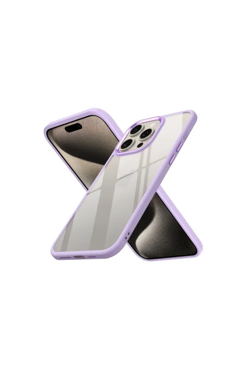 Apple İphone 15 Pro Max Kılıf Power Silikon - Lila