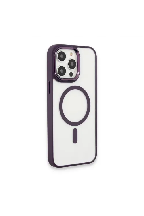 Apple İphone 15 Pro Max Kılıf Room Magneticsafe Silikon - Derin Mor