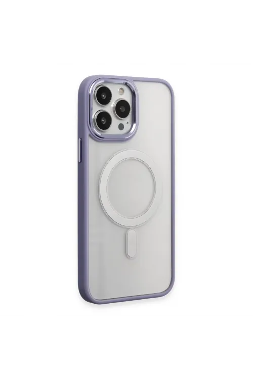 Apple İphone 15 Pro Max Kılıf Room Magneticsafe Silikon - Lila