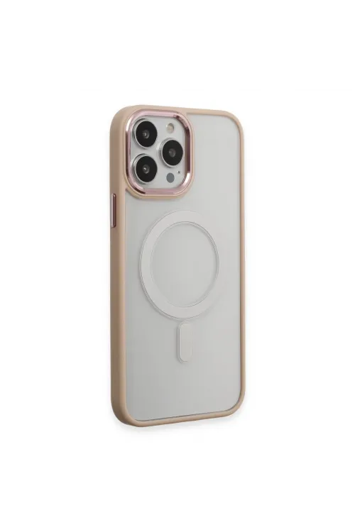 Apple İphone 15 Pro Max Kılıf Room Magneticsafe Silikon - Pudra