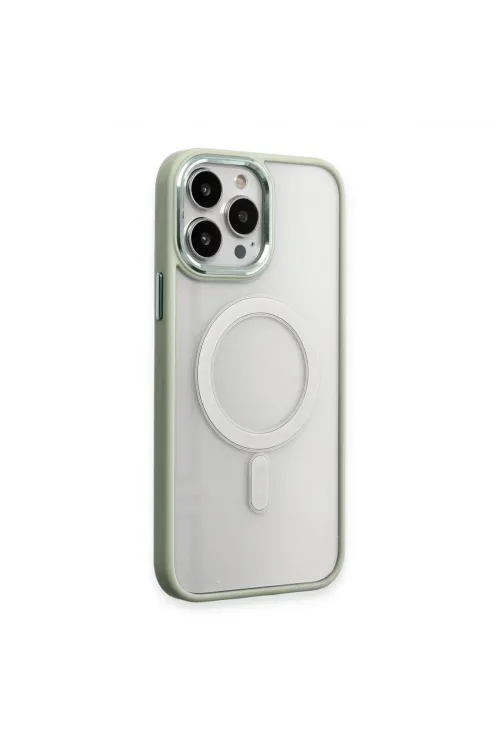 Apple İphone 15 Pro Max Kılıf Room Magneticsafe Silikon - Su Yeşili