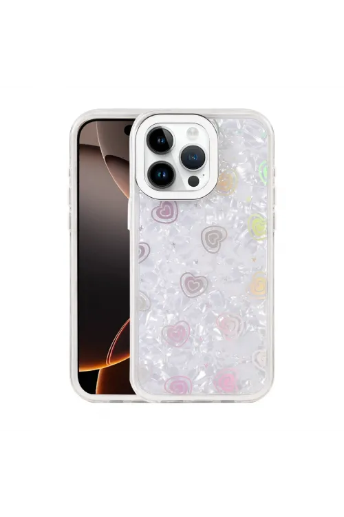 Apple İphone 15 Pro Max Lumi Desenli Kapak - Beyaz