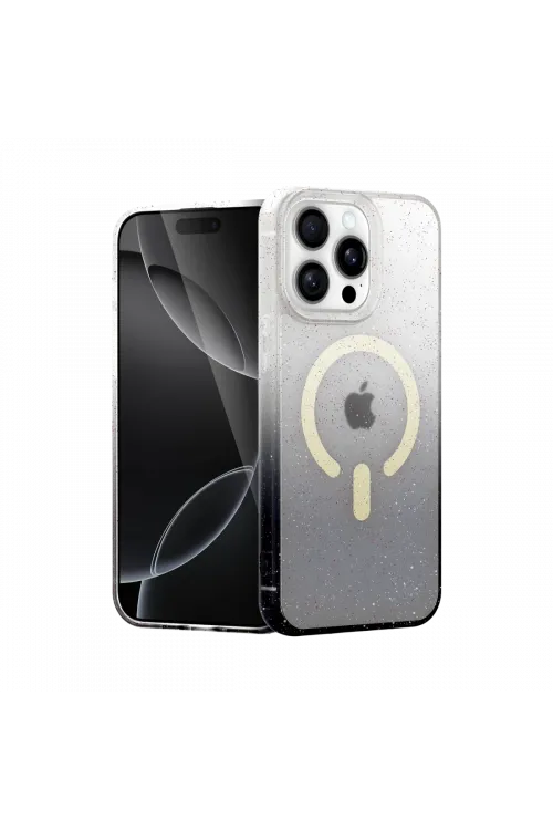 Apple iPhone 15 Pro Max Pummel Shiny Magsafe Kapak - Siyah