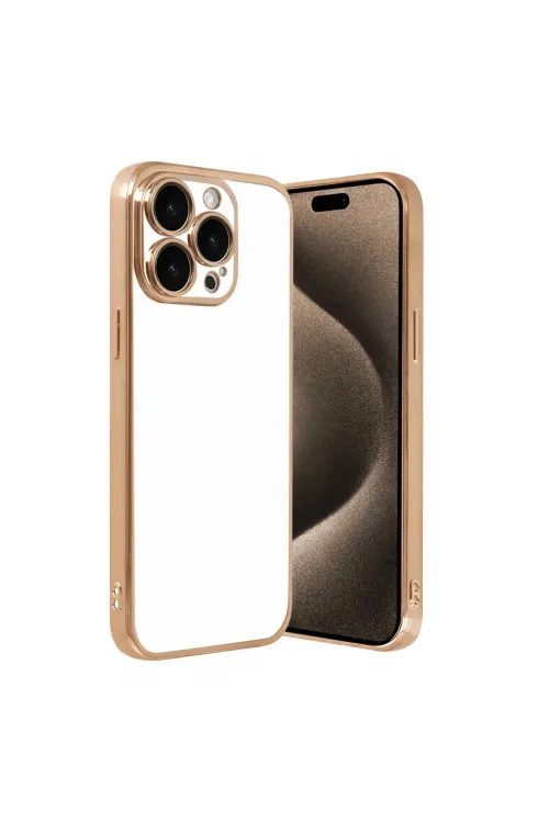 Apple İphone 15 Pro Max Razer Lensli Silikon - Gold