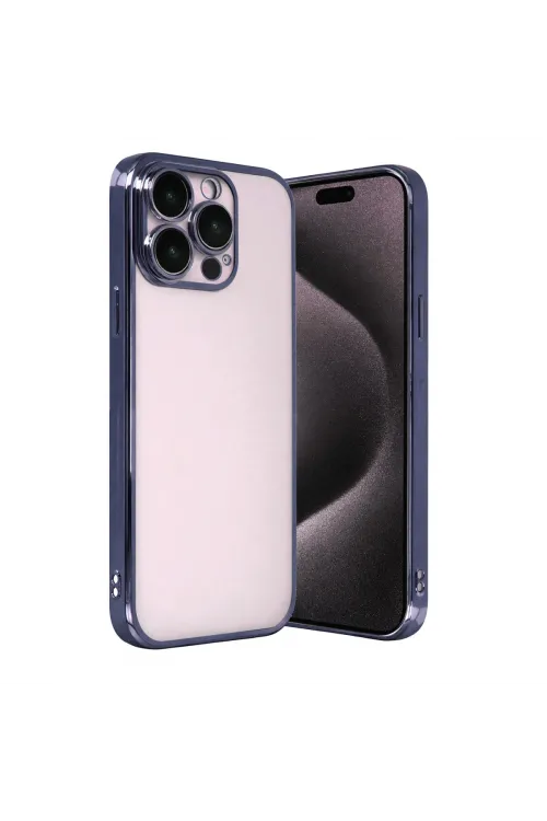 Apple İphone 15 Pro Max Razer Lensli Silikon - Lacivert