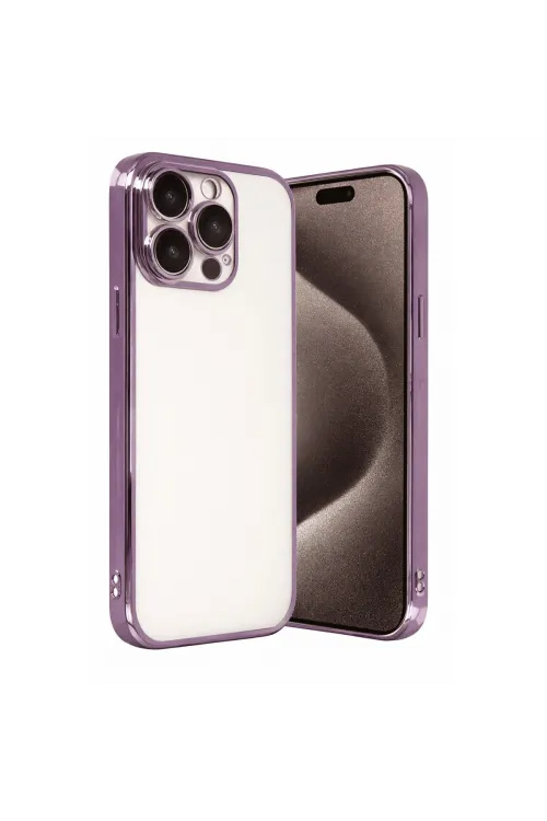 Apple İphone 15 Pro Max Razer Lensli Silikon - Mor