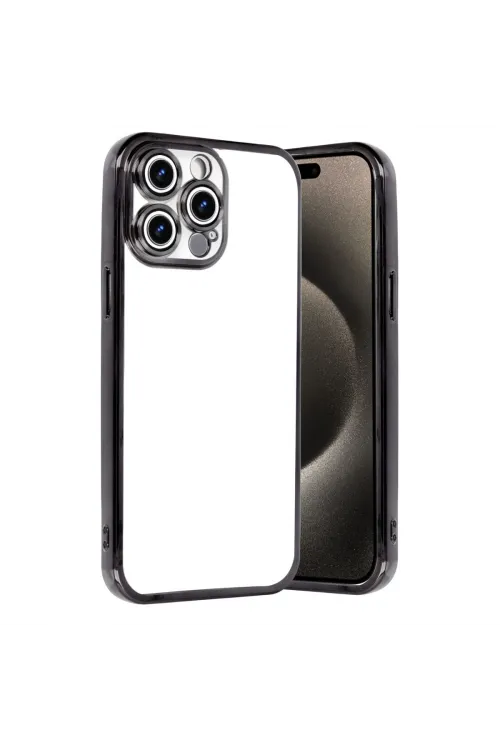 Apple İphone 15 Pro Max Razer Lensli Silikon - Siyah