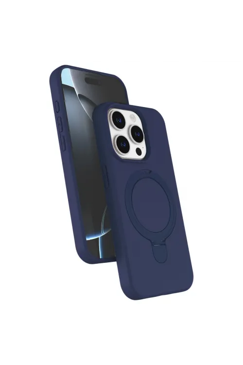 Apple İphone 15 Pro Max Regal Magsafe Standlı Kapak - Lacivert