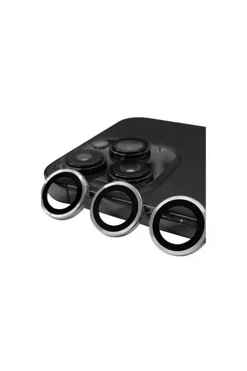 Apple İphone 15 Pro Raze Metal Kamera Lens - Gümüş