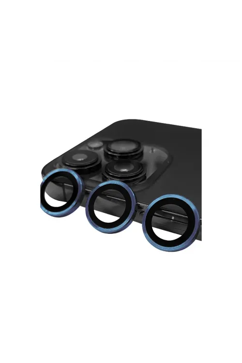 Apple İphone 15 Pro Raze Metal Kamera Lens - Lacivert