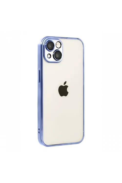 Apple iPhone 15 Razer Lensli Silikon - Açık Mavi