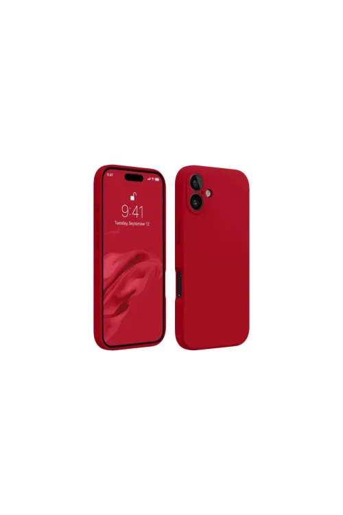 Apple İphone 16 Kılıf First Silikon - Kırmızı