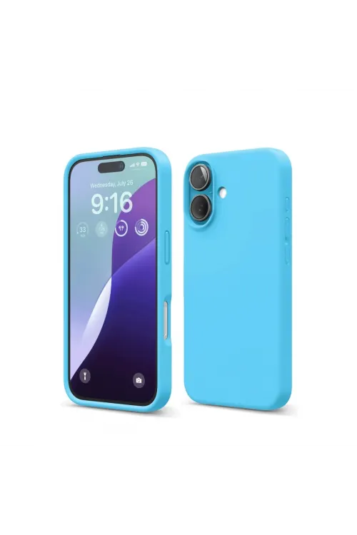 Apple İphone 16 Kılıf Nano İçi Kadife Silikon - Mavi