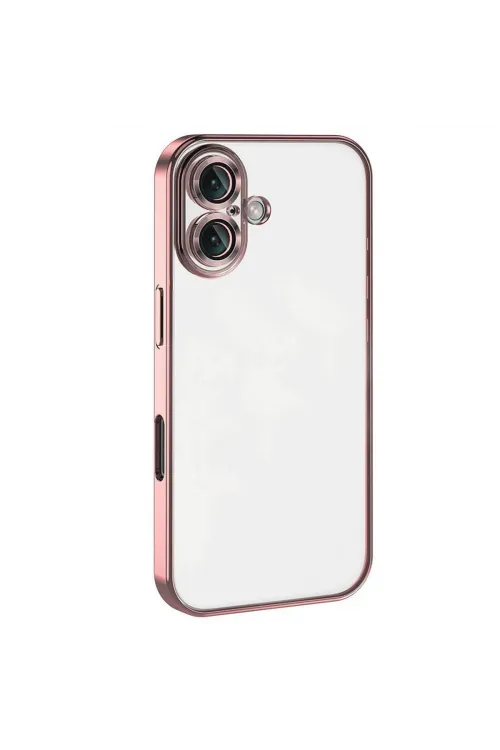 Apple İphone 16 Kılıf Razer Lensli Silikon - Pembe