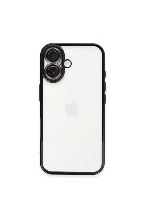 Apple İphone 16 Kılıf Razer Lensli Silikon - Siyah