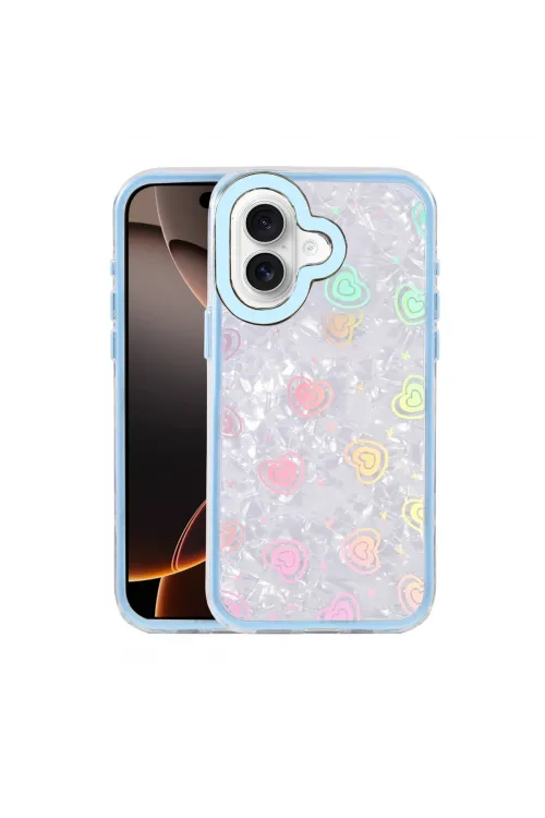 Apple İphone 16 Lumi Desenli Kapak - Mavi