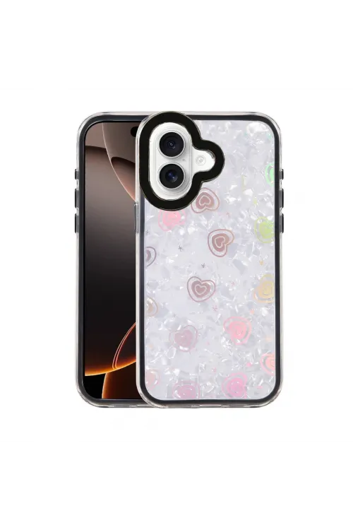 Apple İphone 16 Lumi Desenli Kapak - Siyah