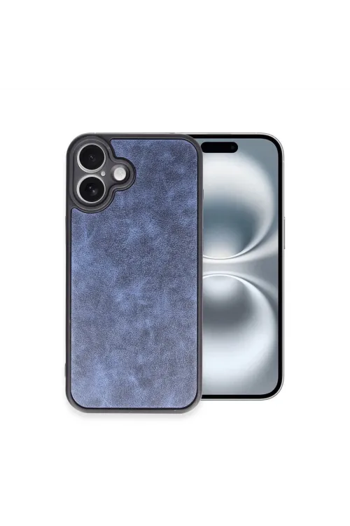 Apple İphone 16 Plus Kılıf Aras Deri Kapak - Lacivert